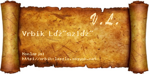 Vrbik László névjegykártya